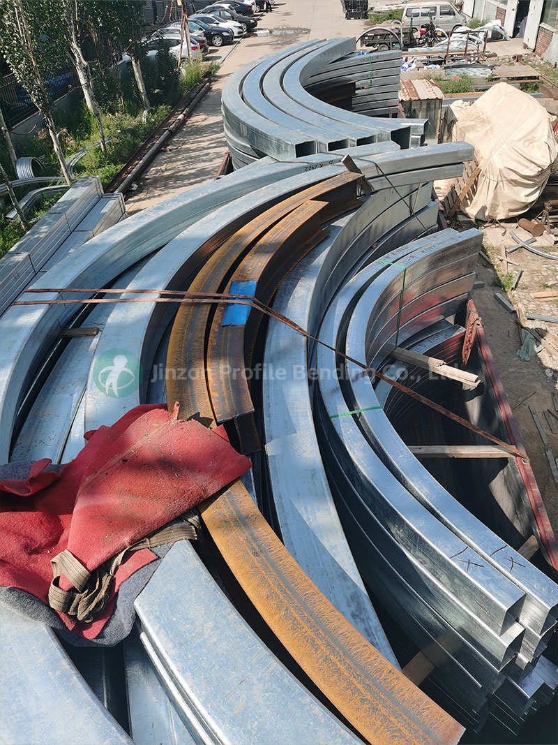 Stretch bending of 200X100 steel pipes for Mongolian yurt keel