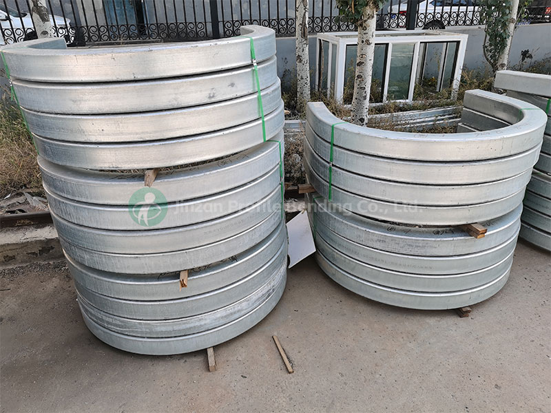 Stretch bending of 200X100 steel pipes for Mongolian yurt keel
